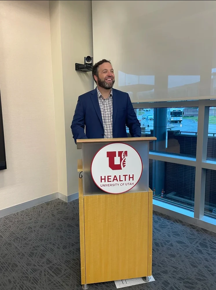Daniel Peterson speaking at a University of Utah Health event