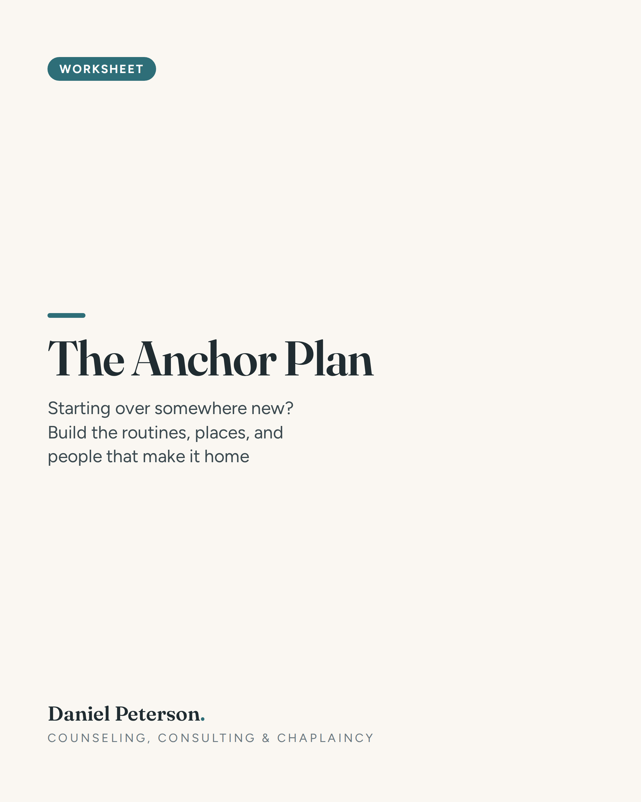 The Anchor Plan cover