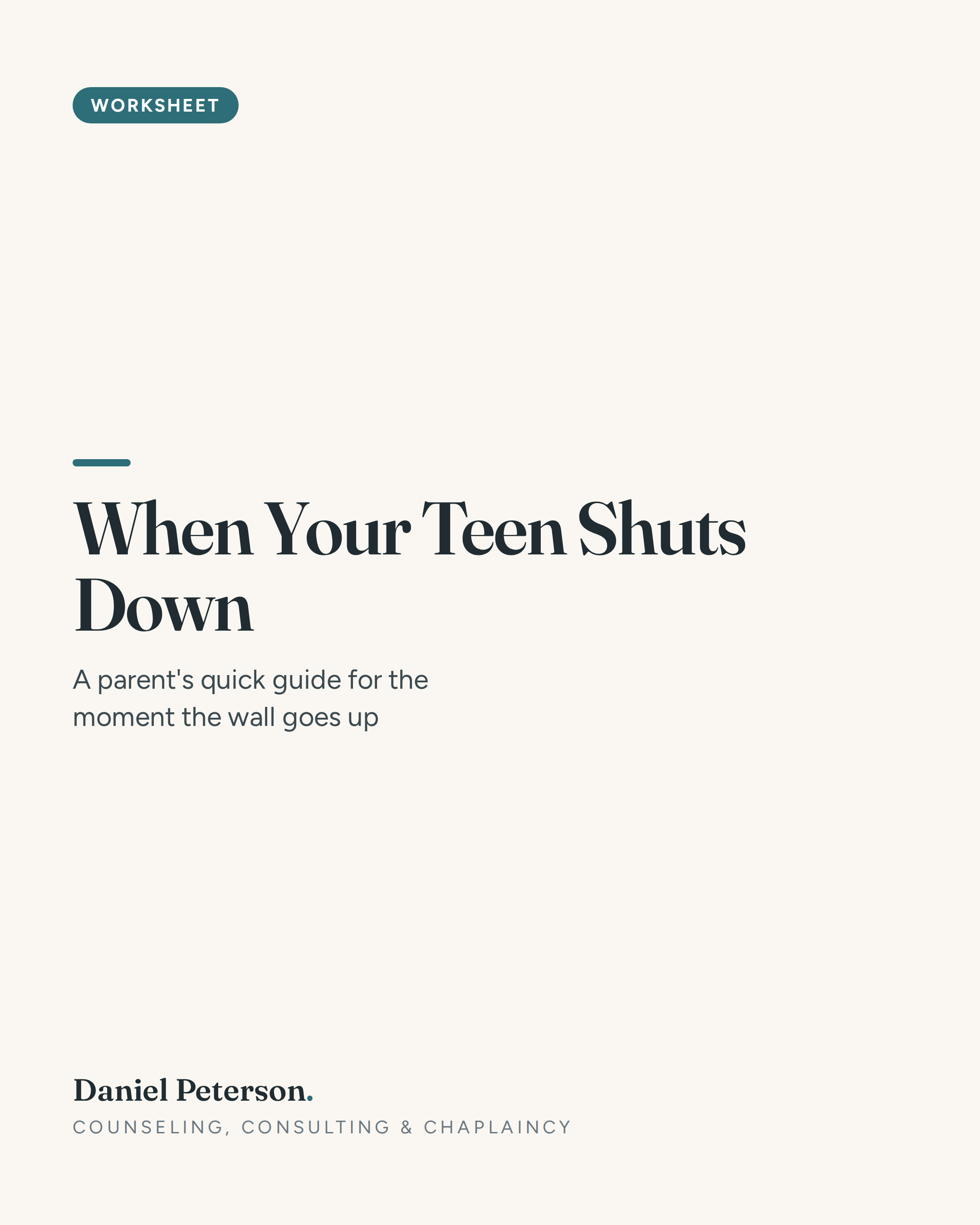 When Your Teen Shuts Down cover